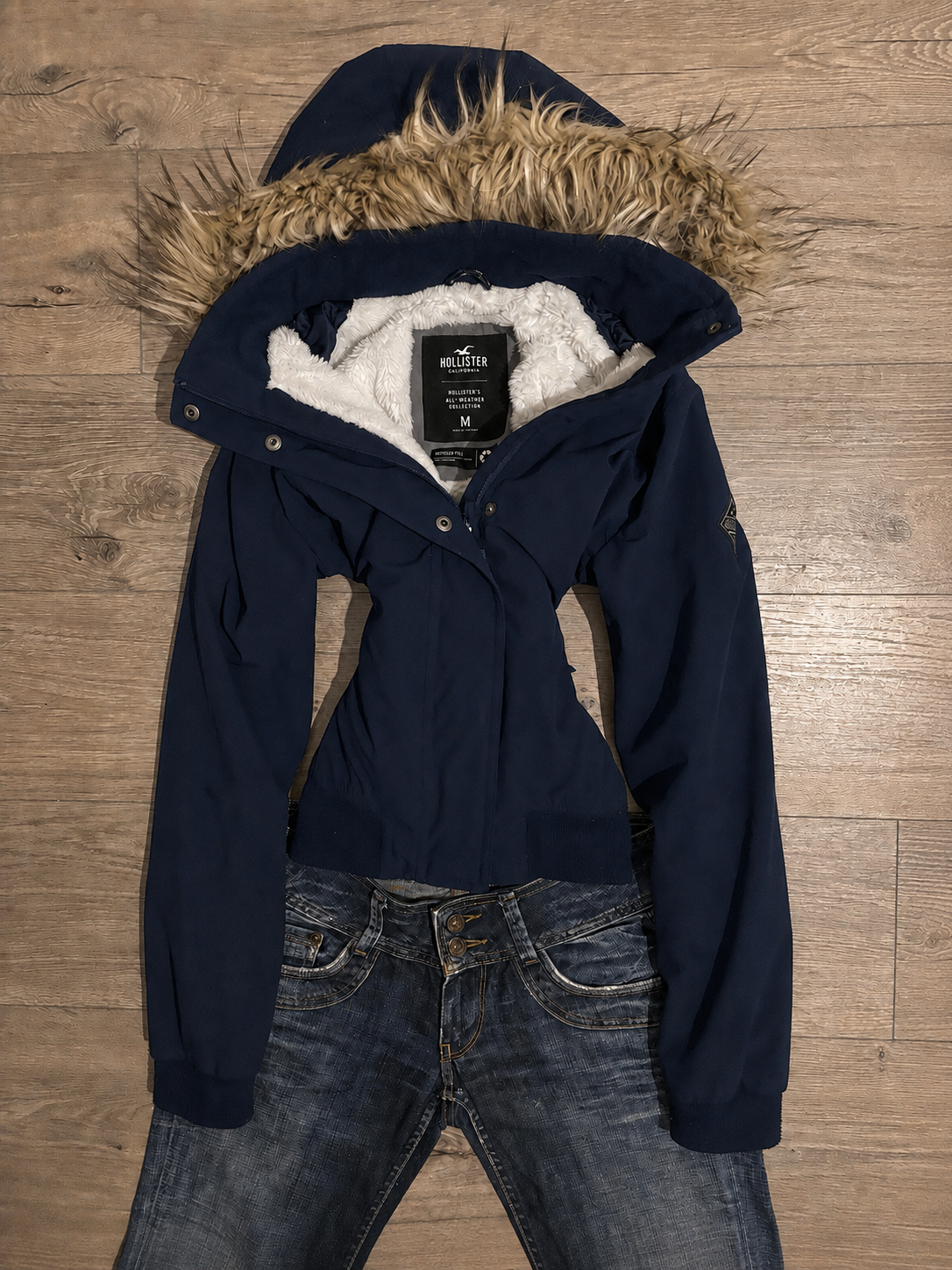 Hollister Navy Jacket – Size M