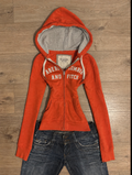 Abercrombie & Fitch Orange Embroidered Zip Up Jacket – Size XS