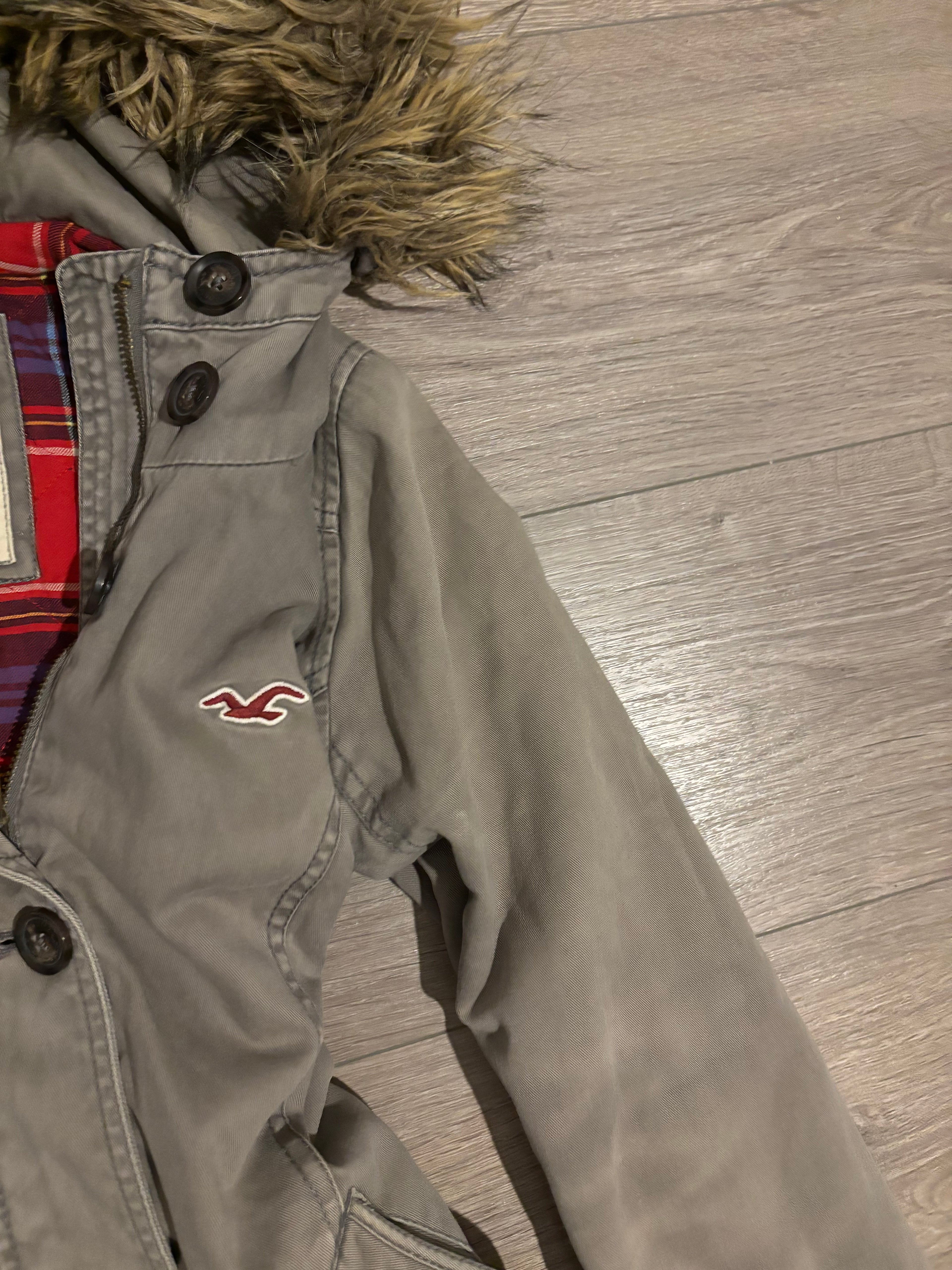 Vintage Grey Hollister Fur Jacket