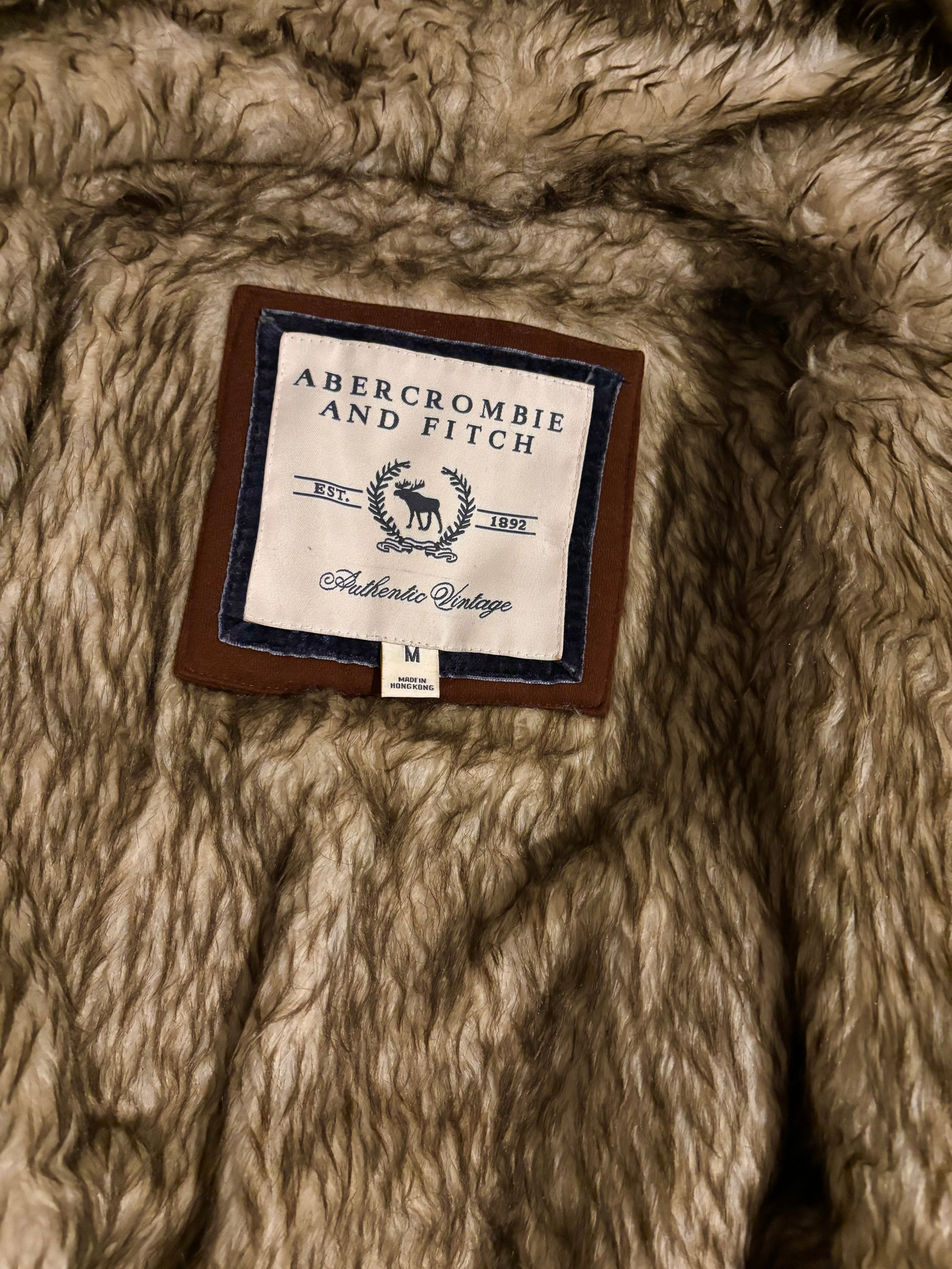 Vintage Brown Abercrombie&Fitch Fur Zip Up M