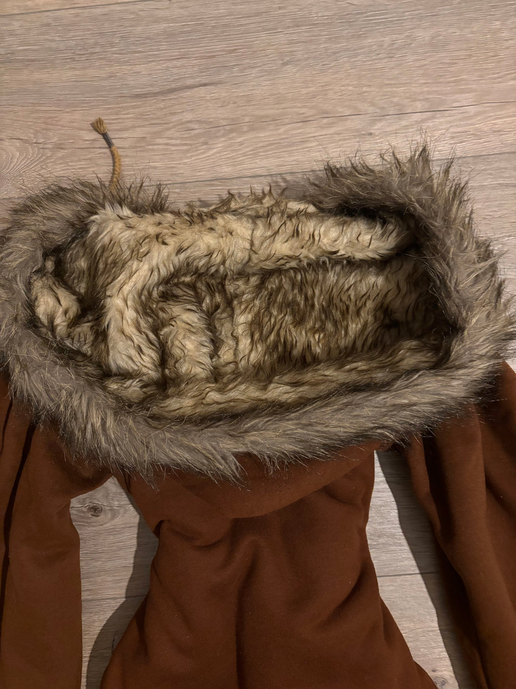 Vintage Brown Abercrombie&Fitch Fur Zip Up M