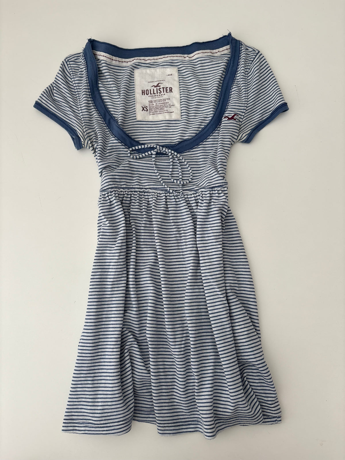 Vintage Hollister Blue White Striped Babydoll Top – Size XS