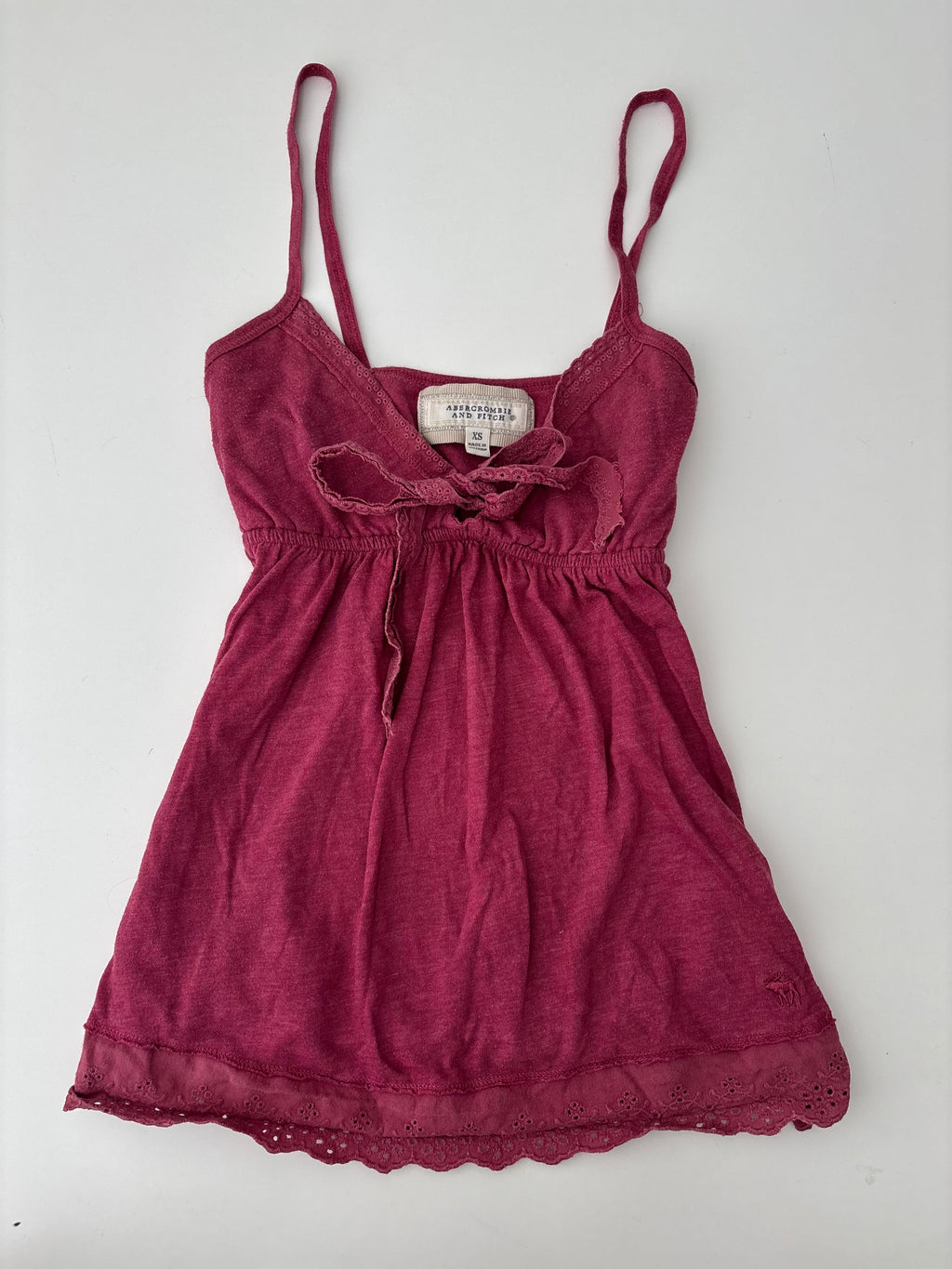 Vintage Abercrombie & Fitch Berry Red Babydoll Cami Top – Size XS