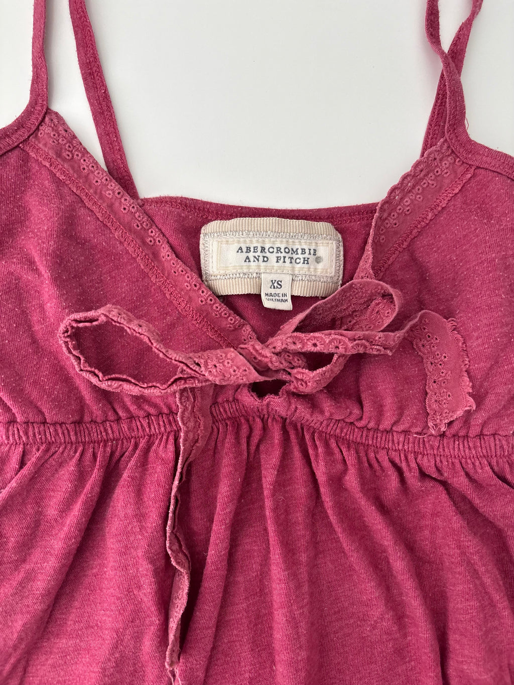 Vintage Abercrombie & Fitch Berry Red Babydoll Cami Top – Size XS