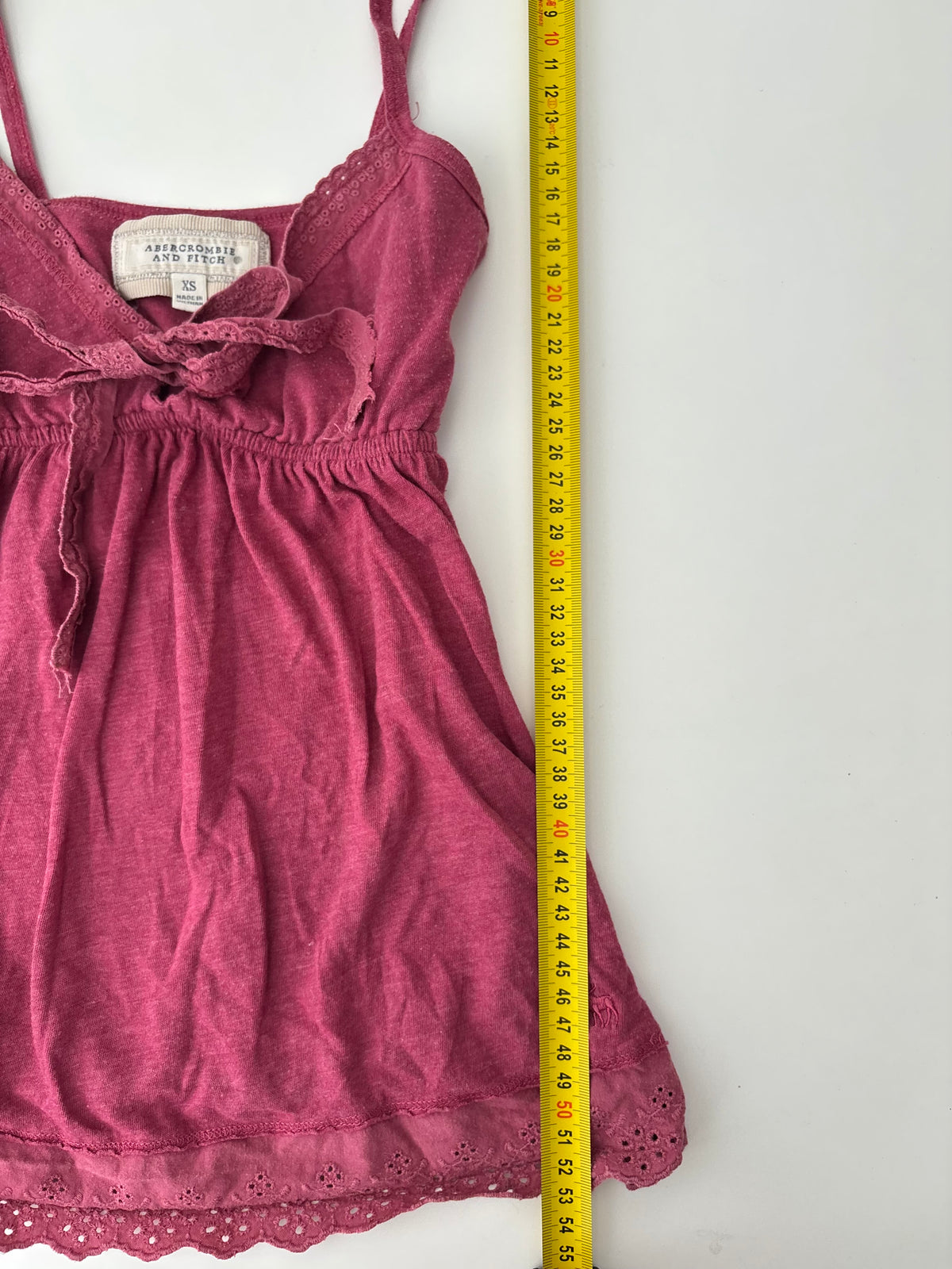 Vintage Abercrombie & Fitch Berry Red Babydoll Cami Top – Size XS