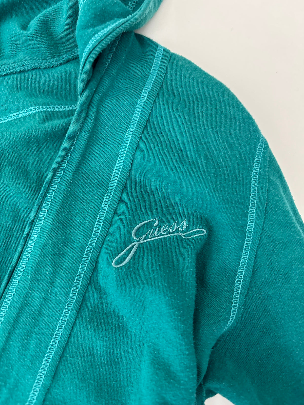 Vintage Guess Teal Hooded Babydoll Top – Size M