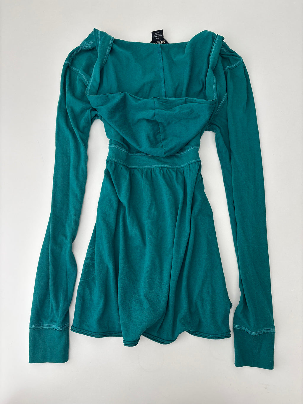 Vintage Guess Teal Hooded Babydoll Top – Size M