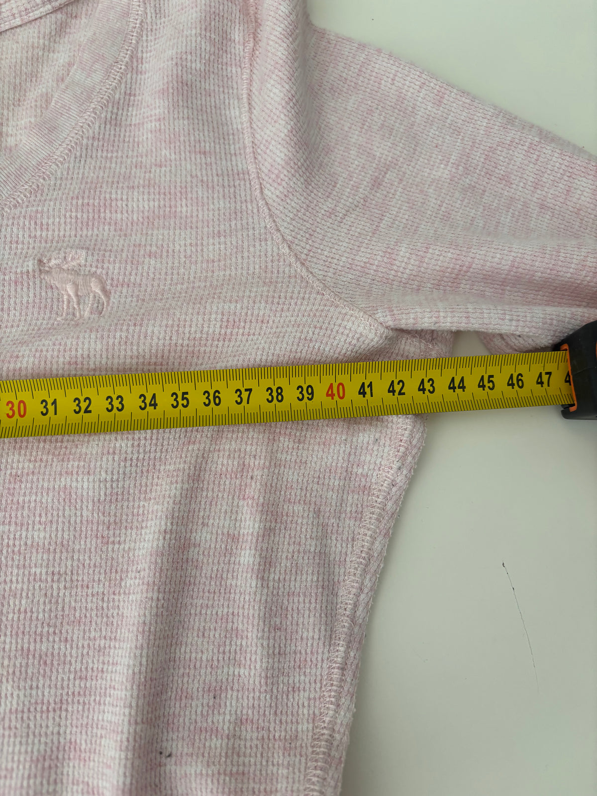 Vintage Abercrombie & Fitch Pink Waffle Henley Longsleeve Top – Size L