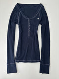 Vintage Abercrombie & Fitch Navy Henley Longsleeve Top – Size M