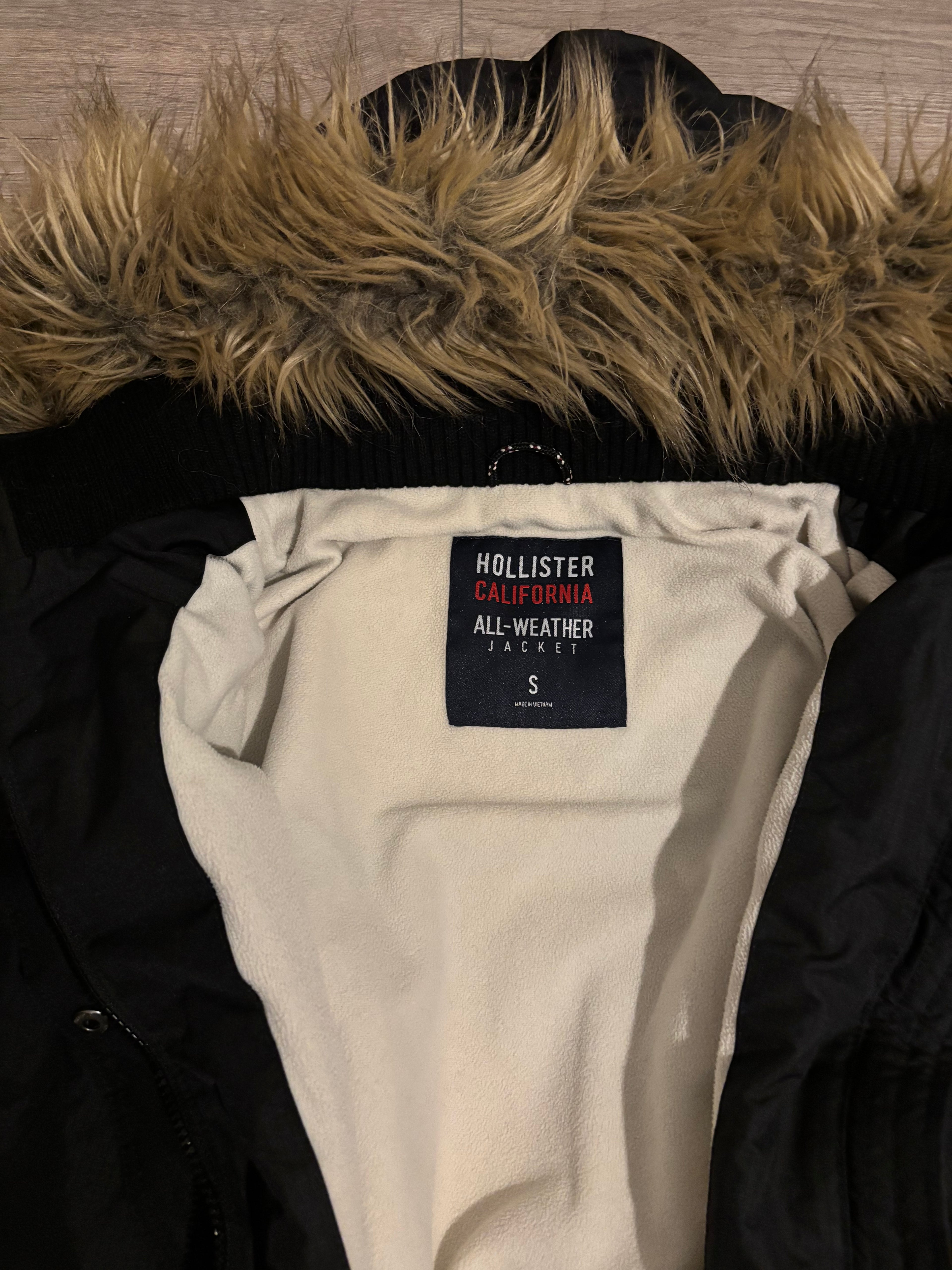 Black Vintage Hollister Fur Jacket S