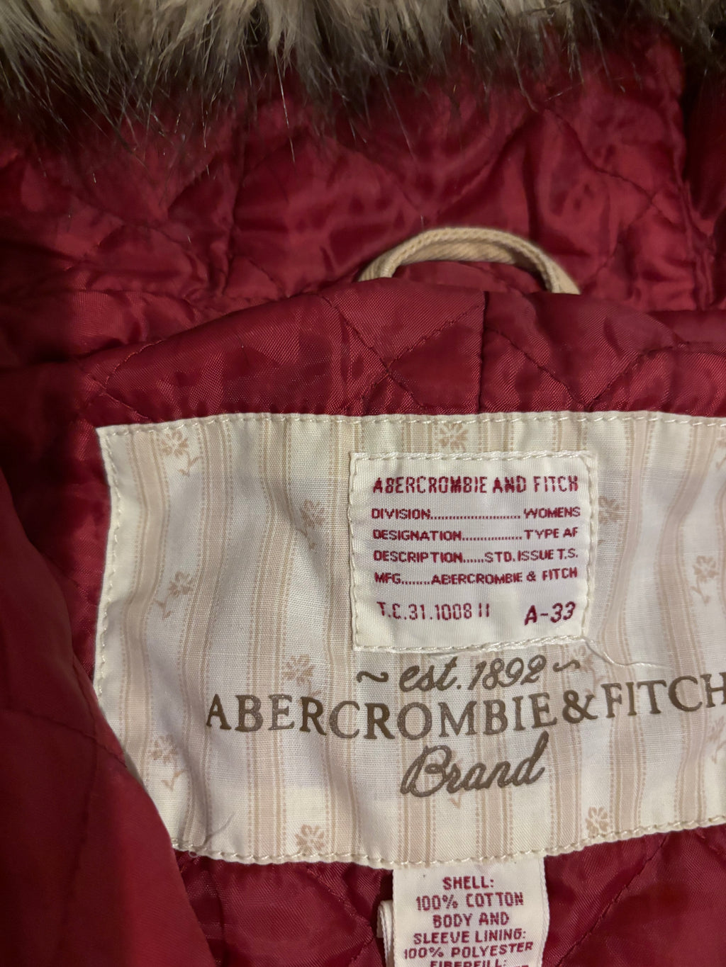 Vintage Abercrombie&Fitch Fur Jacket