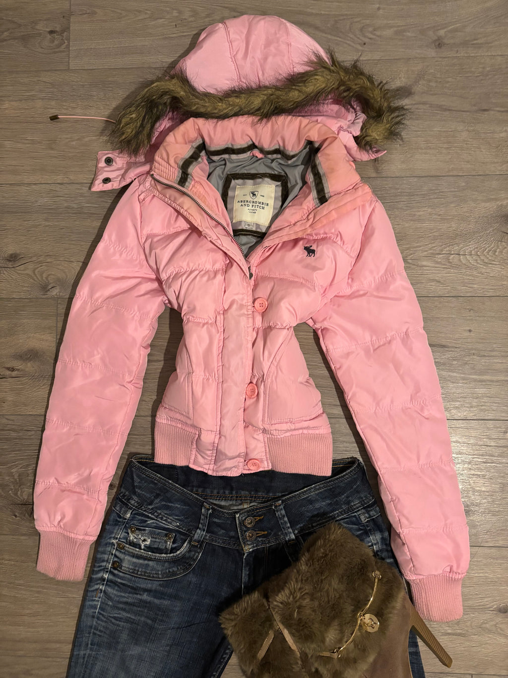Vintage Abercrombie&Fitch Pink Fur Jacket