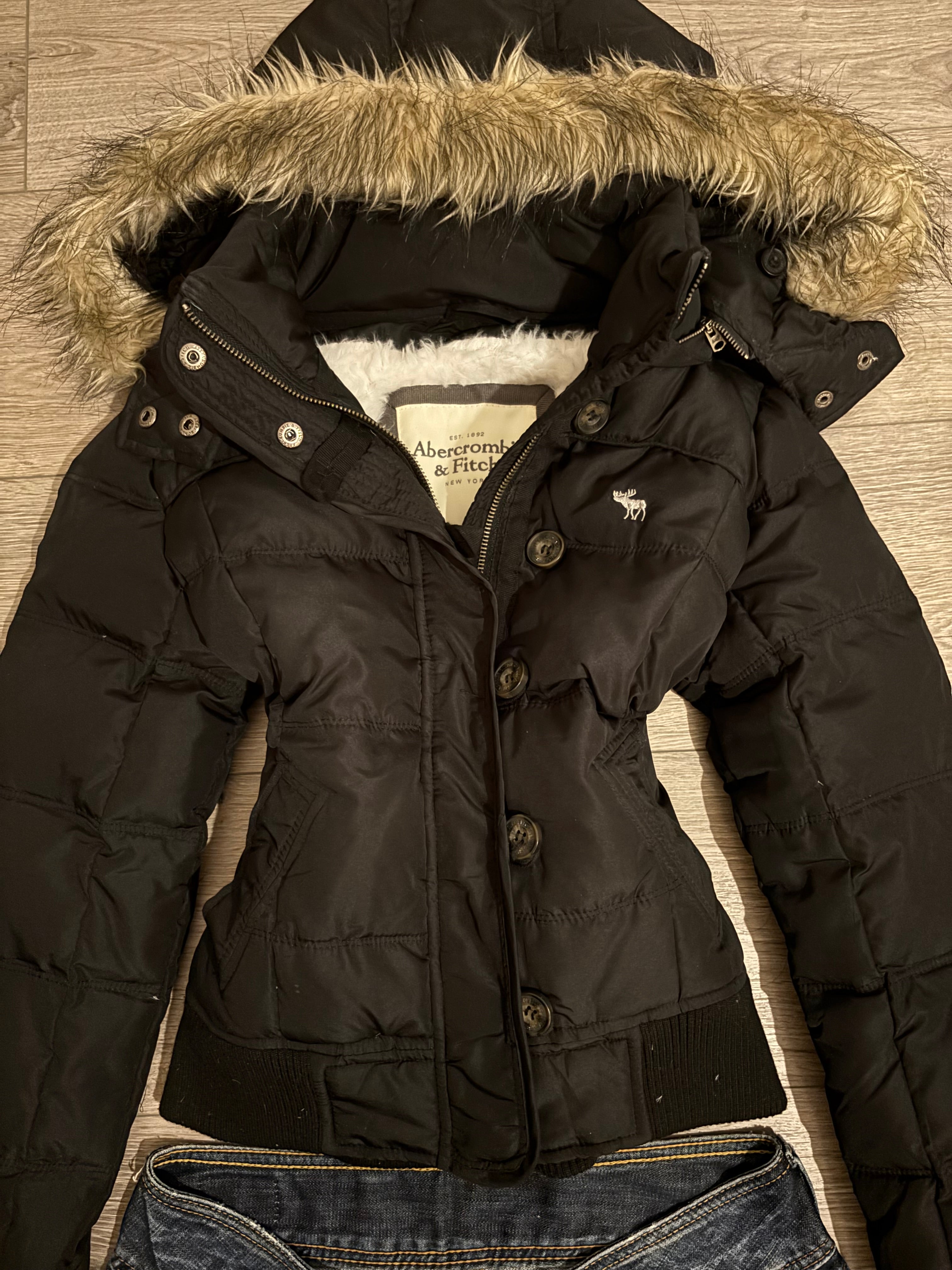 DEADSTOCK Abercrombie&Fitch Black Fur Jacket