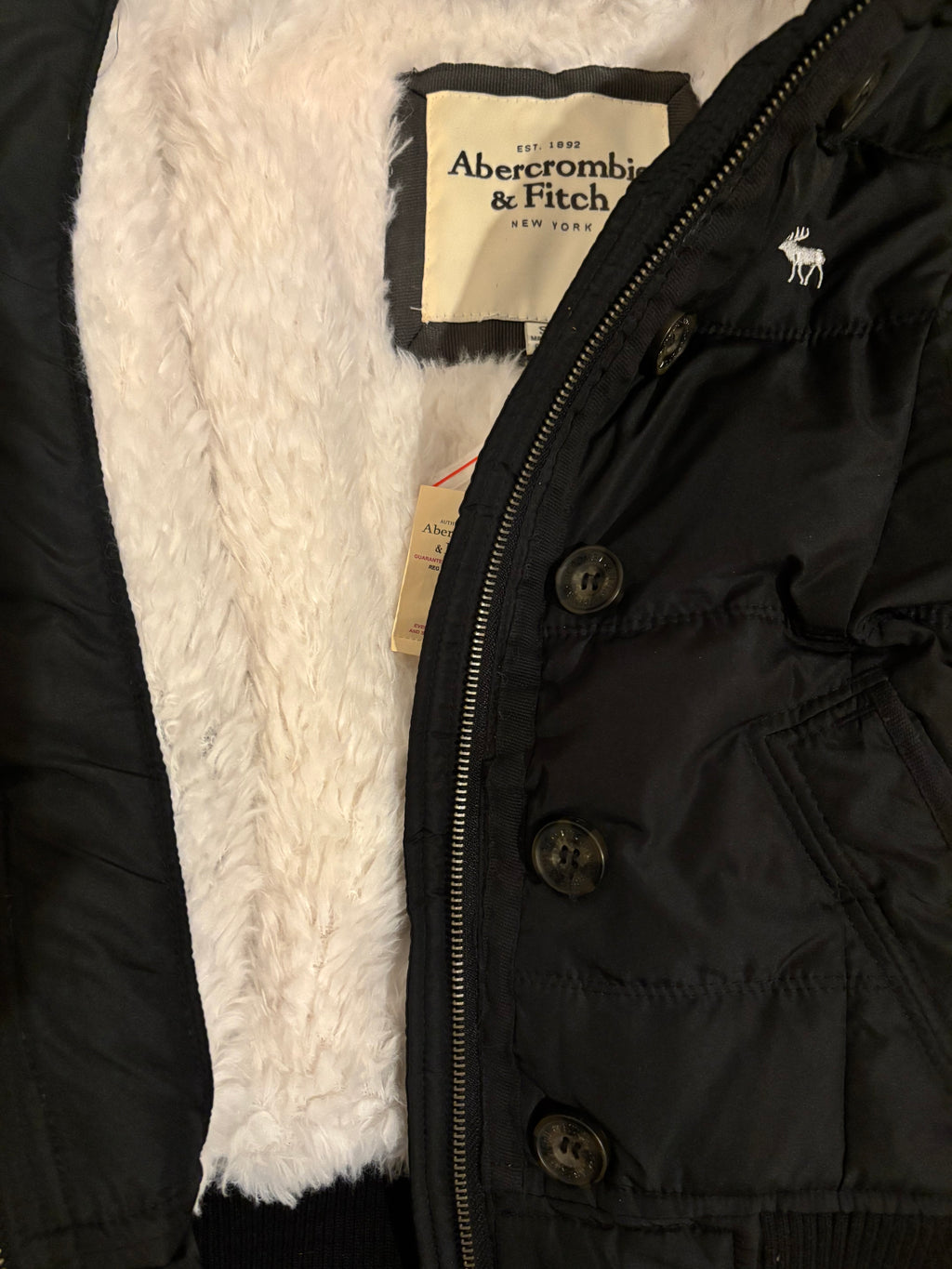 DEADSTOCK Abercrombie&Fitch Black Fur Jacket