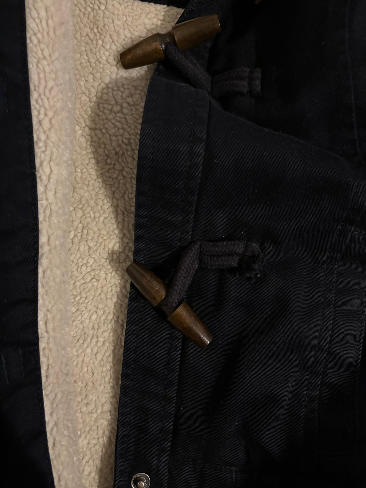 2010s Hollister Navy Faux Fur Jacket – Size XS-S