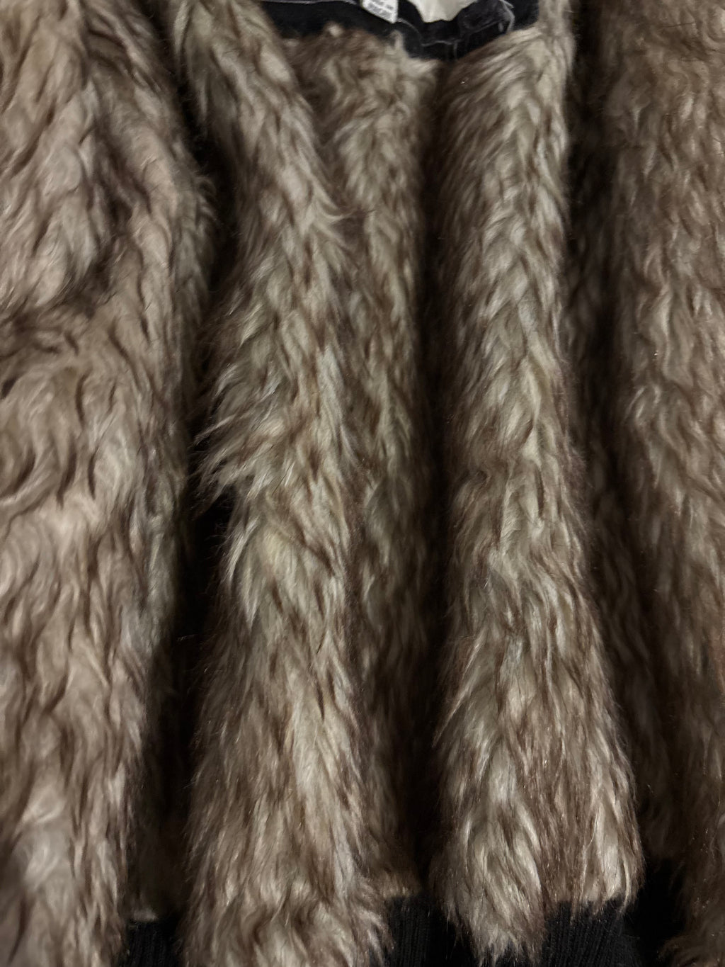 Vintage Abercrombie & Fitch Black Faux Fur Hood Zip Up – Size XS