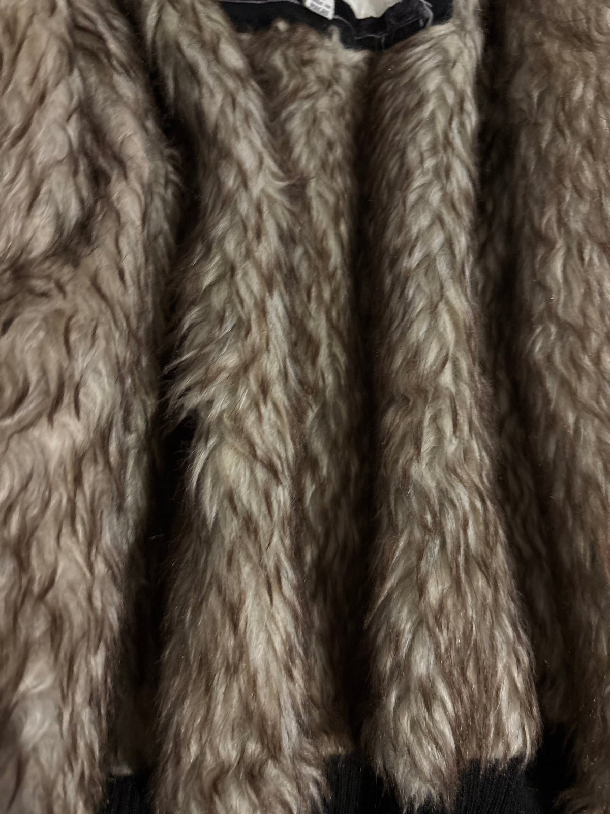 Vintage Abercrombie & Fitch Black Faux Fur Hood Zip Up – Size XS
