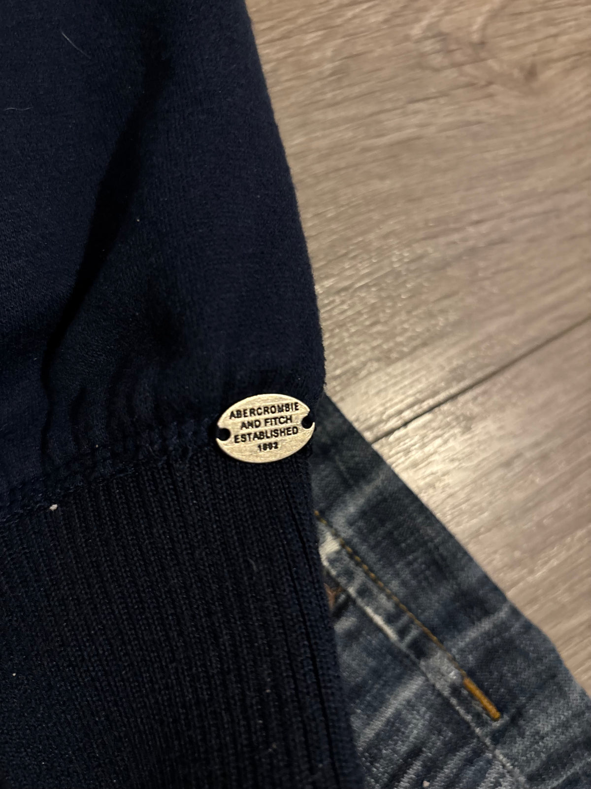 Vintage Abercrombie & Fitch Navy Faux Fur Hood Zip Up – Size S