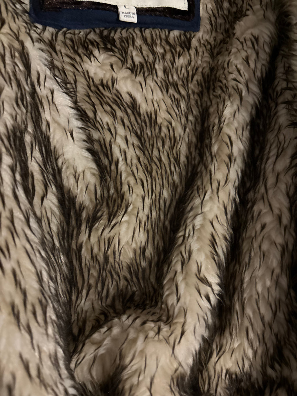 Vintage Abercrombie & Fitch Navy Faux Fur Hood Zip Up – Size S