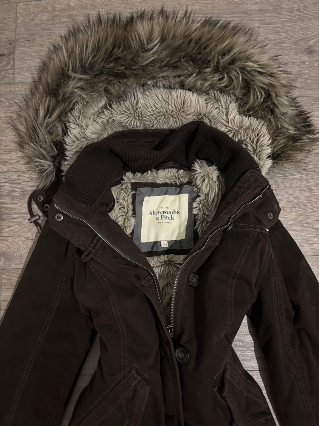 Vintage Rare Abercrombie&Fitch Brown Fur Jacket