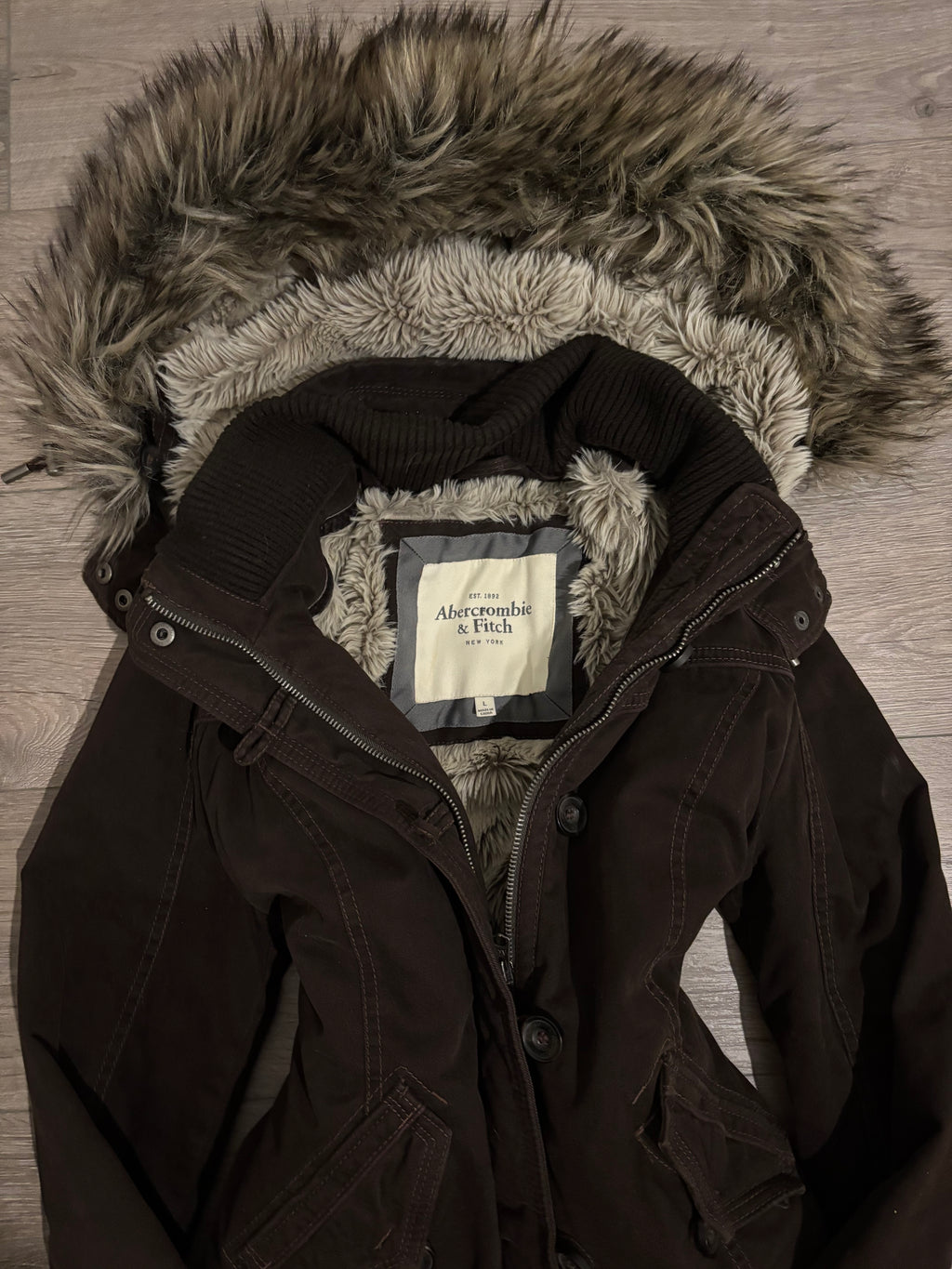 Vintage Rare Abercrombie&Fitch Brown Fur Jacket