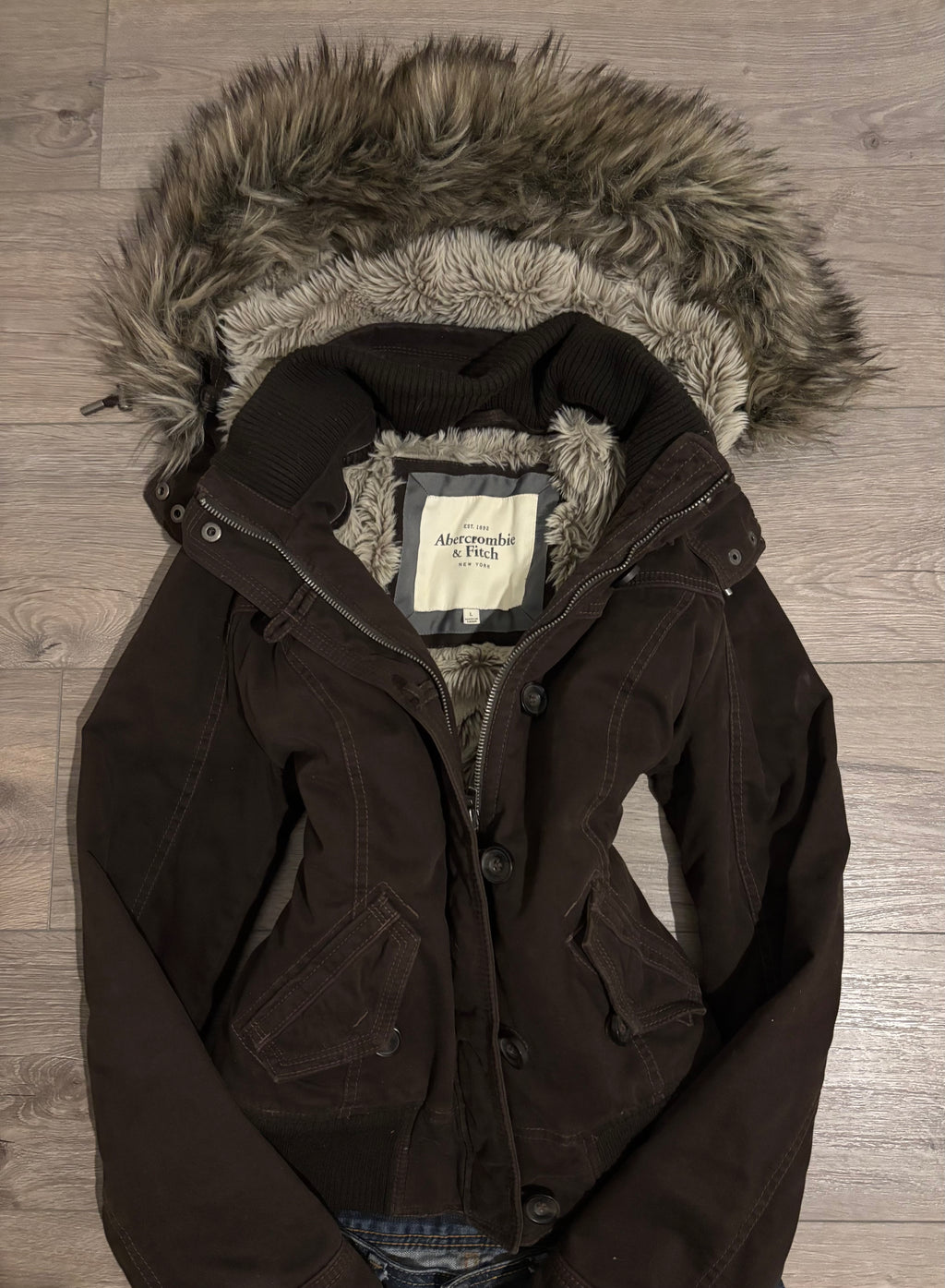 Vintage Rare Abercrombie&Fitch Brown Fur Jacket