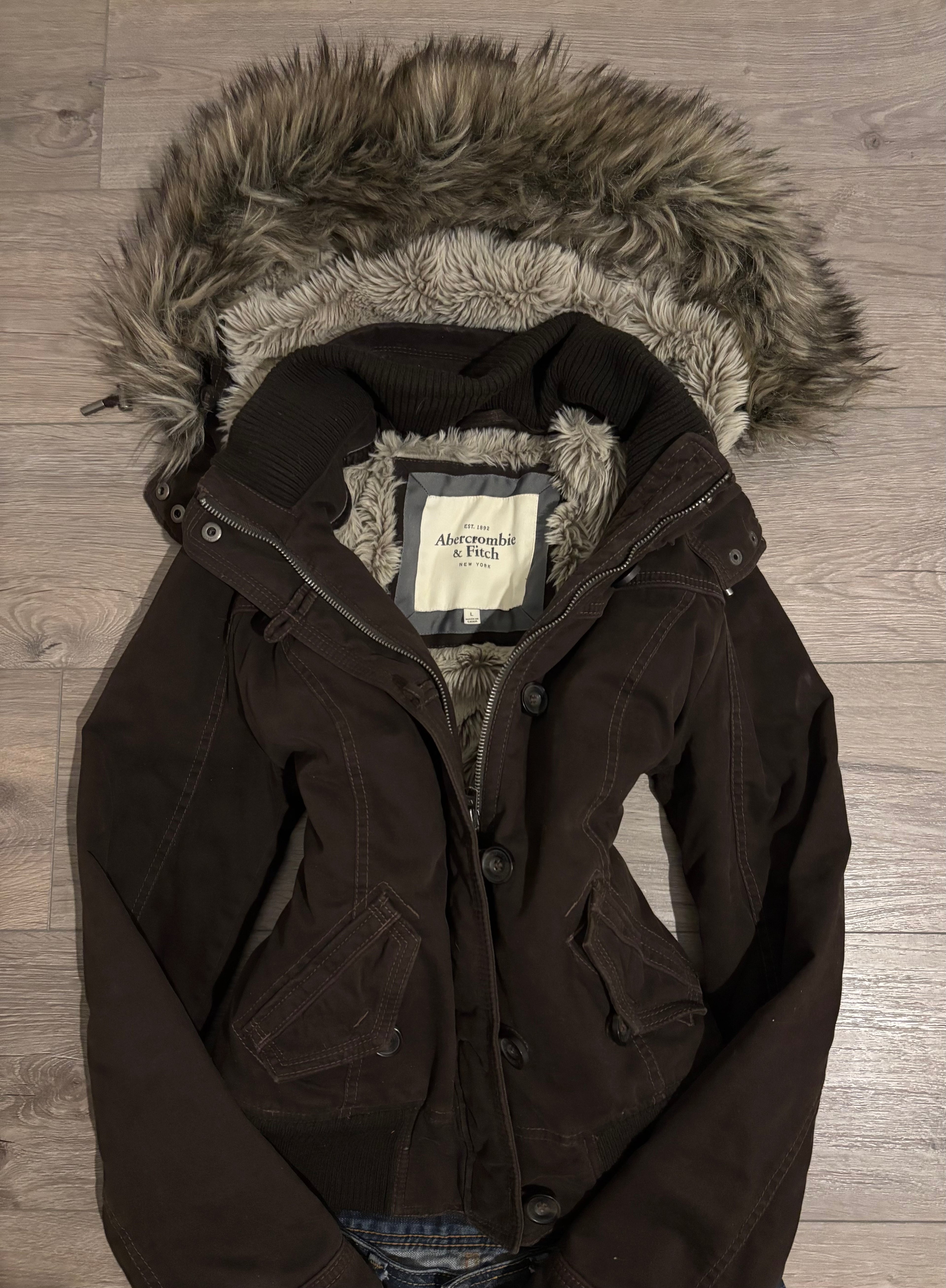 Vintage Rare Abercrombie&Fitch Brown Fur Jacket