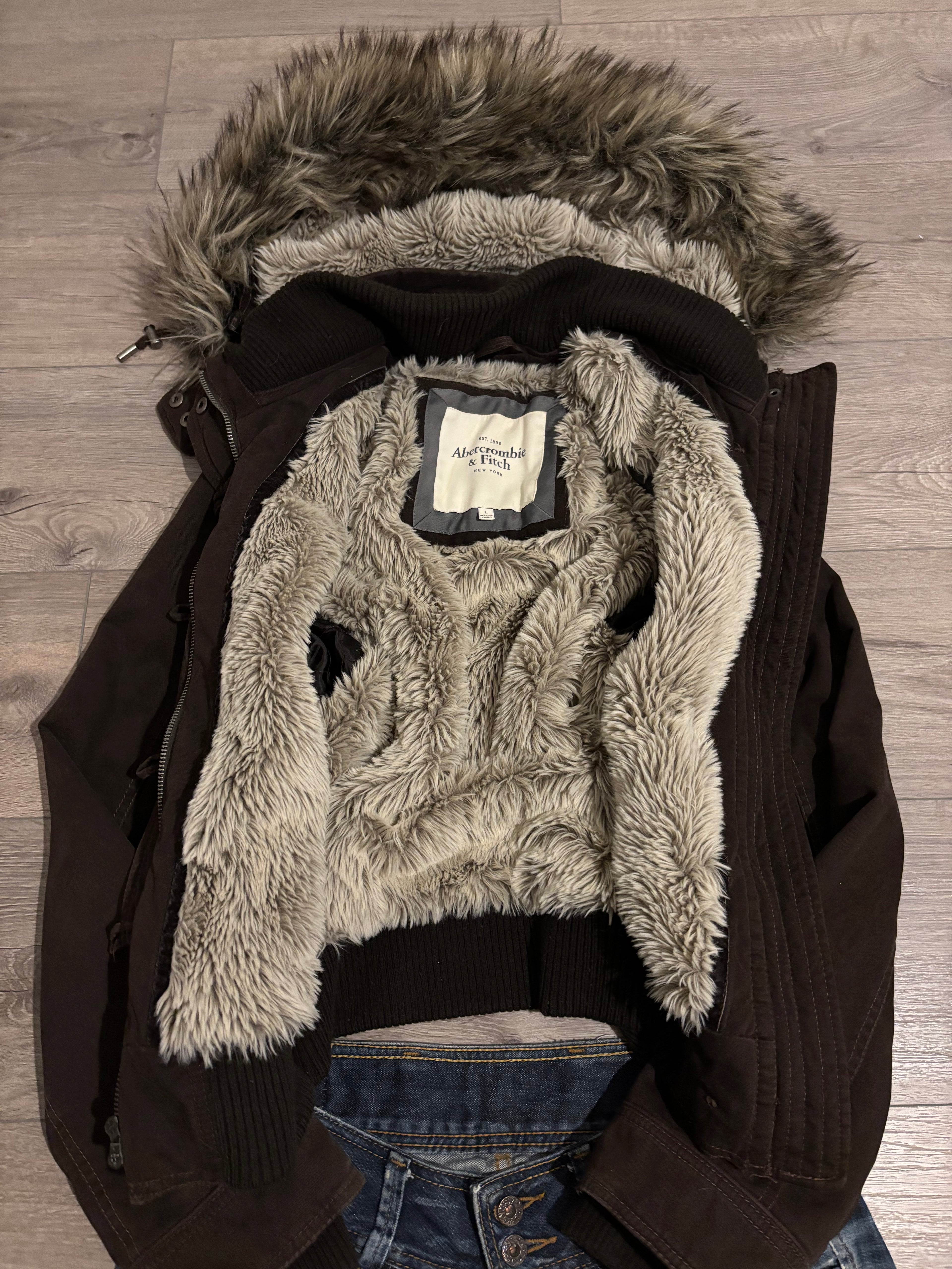 Vintage Rare Abercrombie&Fitch Brown Fur Jacket