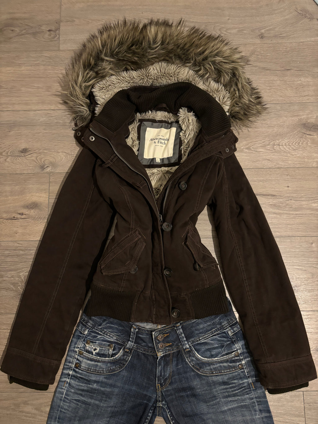 Vintage Rare Abercrombie&Fitch Brown Fur Jacket