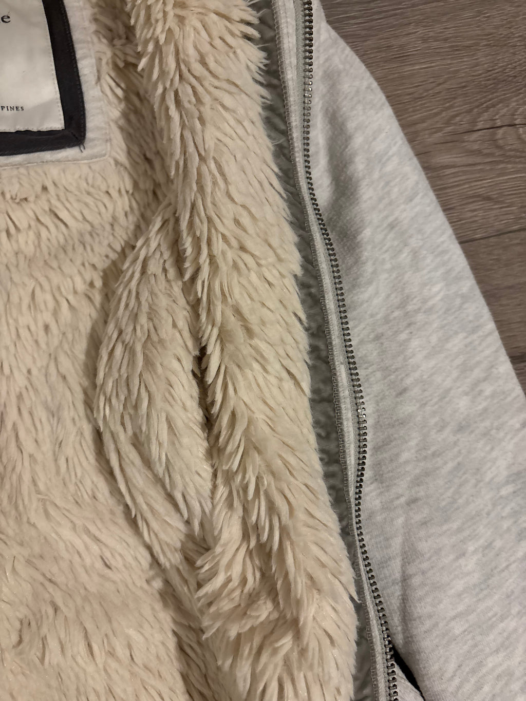 Vintage Abercrombie & Fitch Grey Faux Fur Hoodie – Size S-M