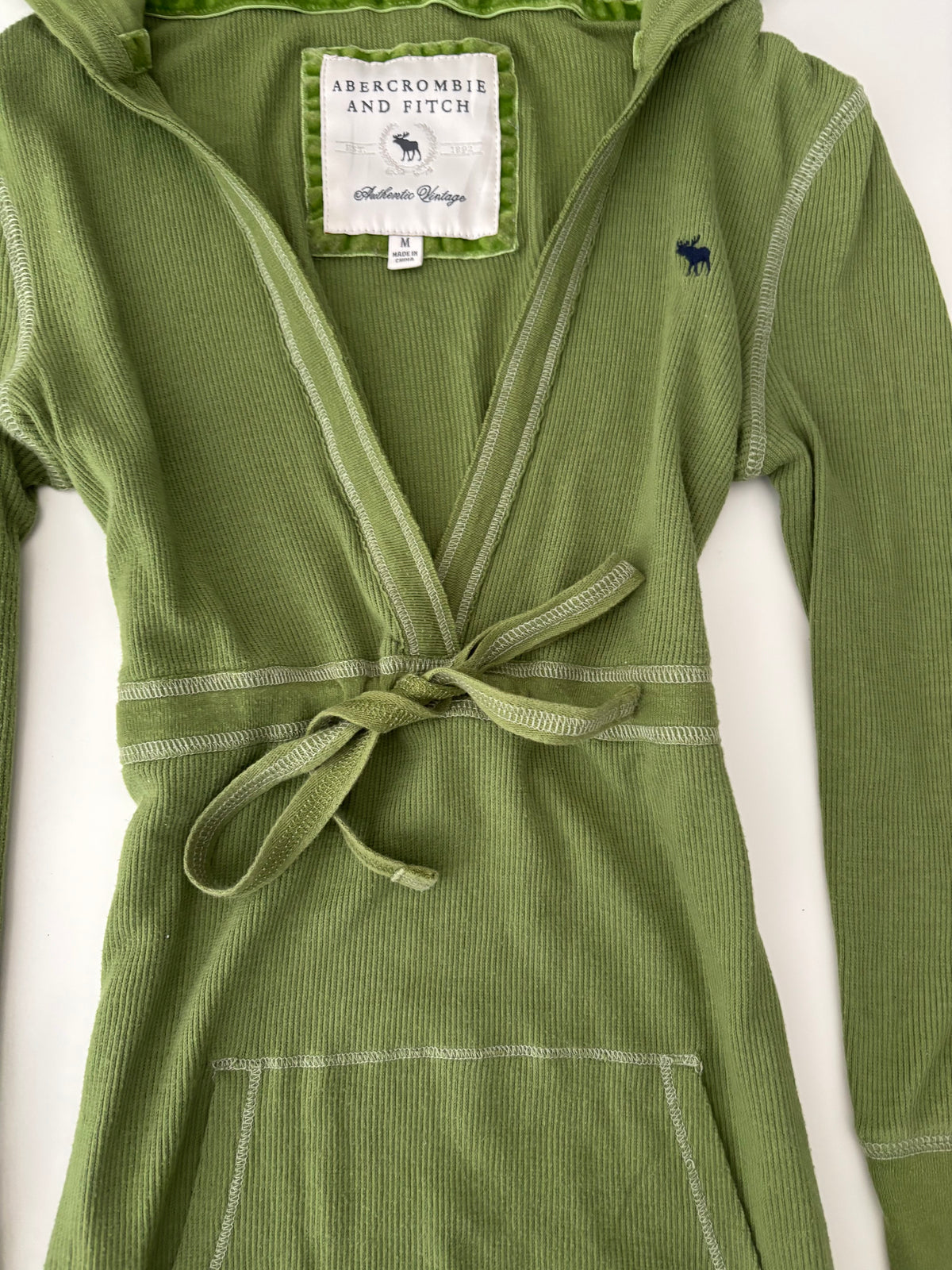 Vintage Abercrombie & Fitch Light Green Hooded Tunic Top – Size M