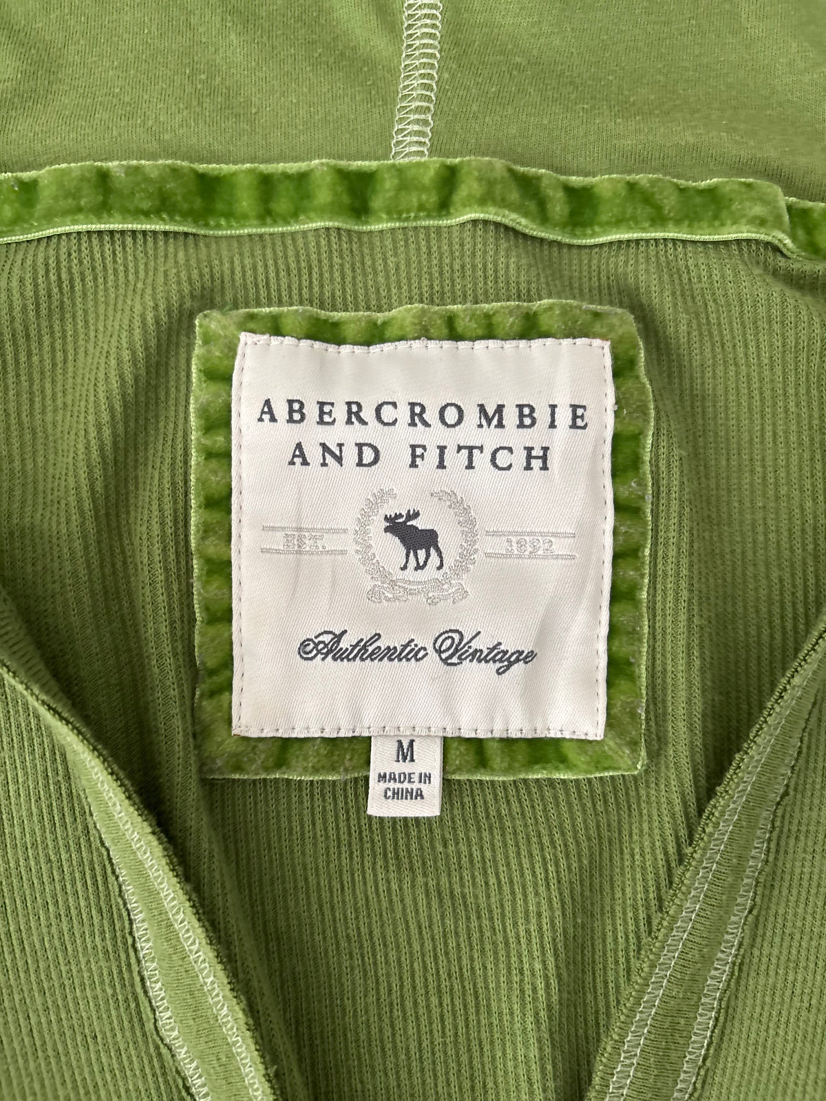 Vintage Abercrombie & Fitch Light Green Hooded Tunic Top – Size M