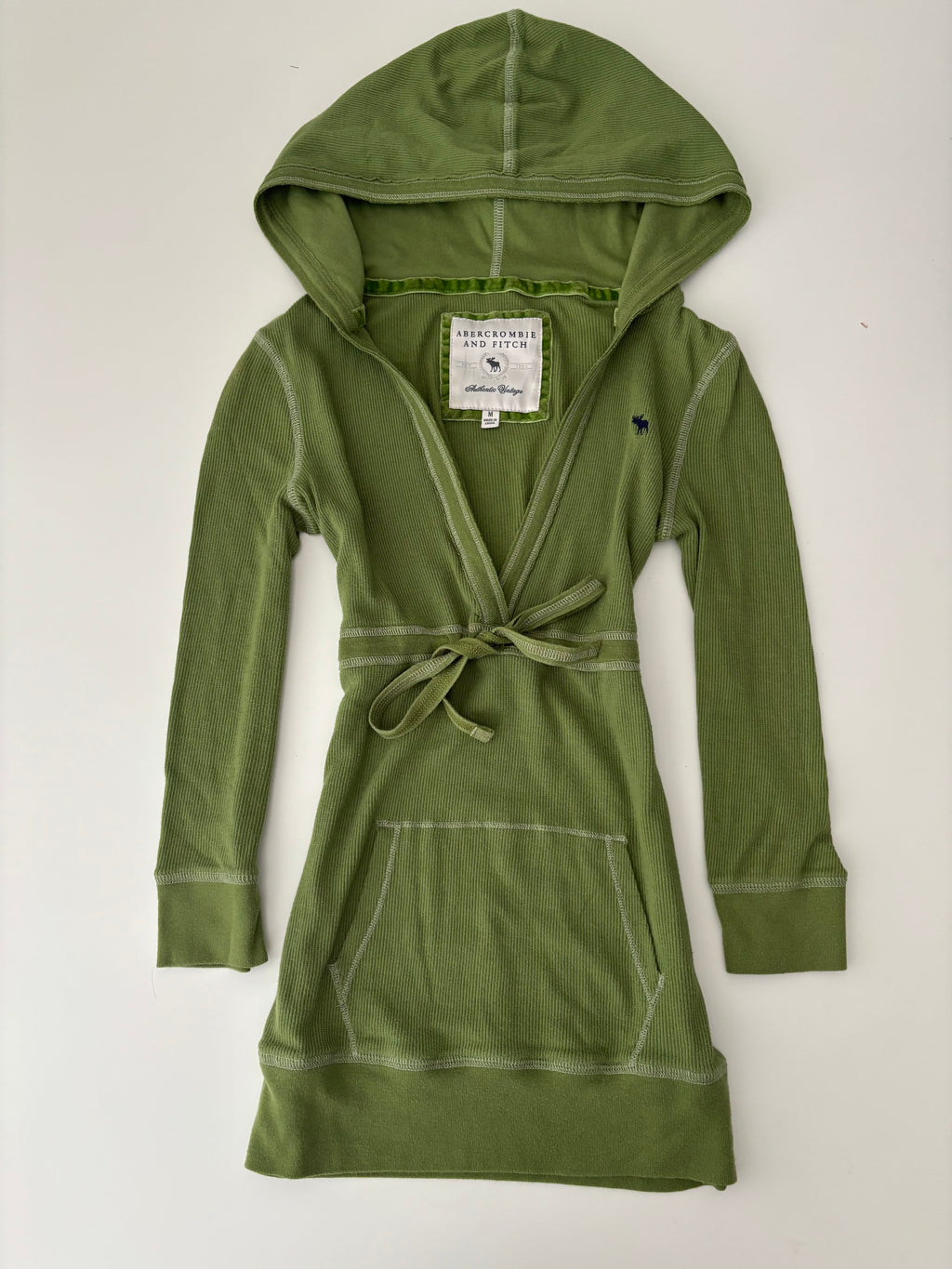 Vintage Abercrombie & Fitch Light Green Hooded Tunic Top – Size M