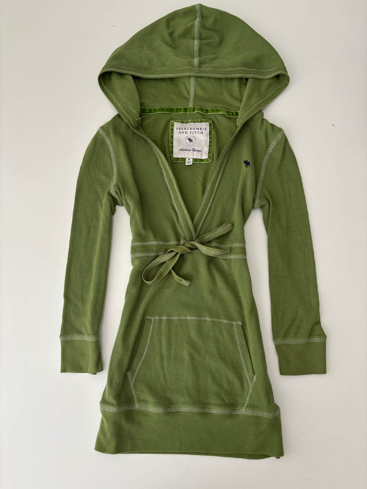 Vintage Abercrombie & Fitch Light Green Hooded Tunic Top – Size M