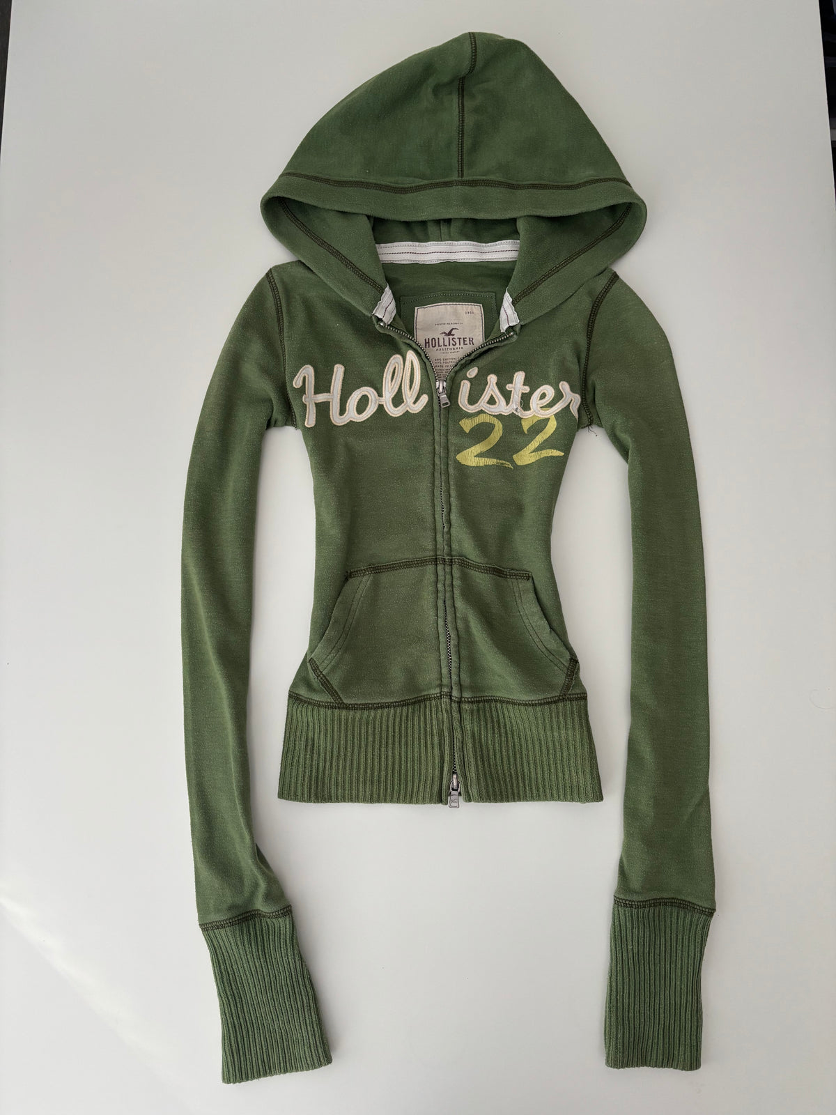 Vintage Hollister Green Zip Up Hoodie – Size S