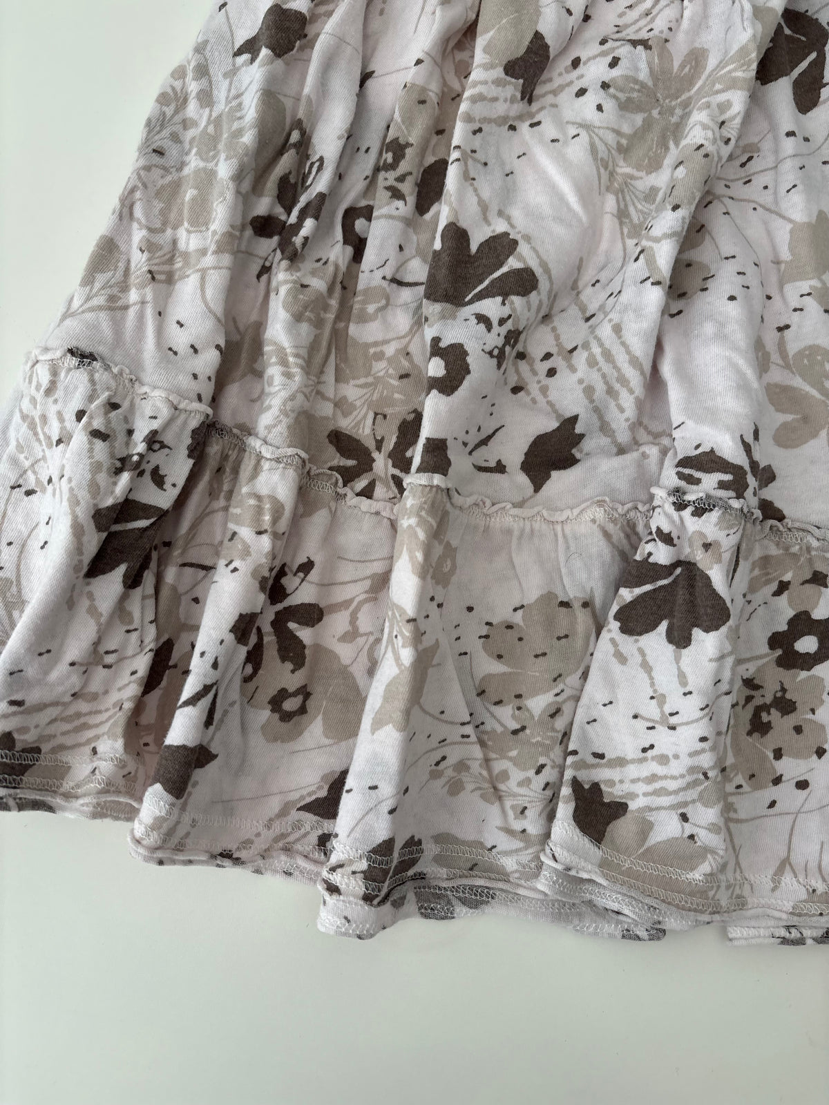 Vintage Abercrombie & Fitch White Brown Floral Babydoll Top – Size M
