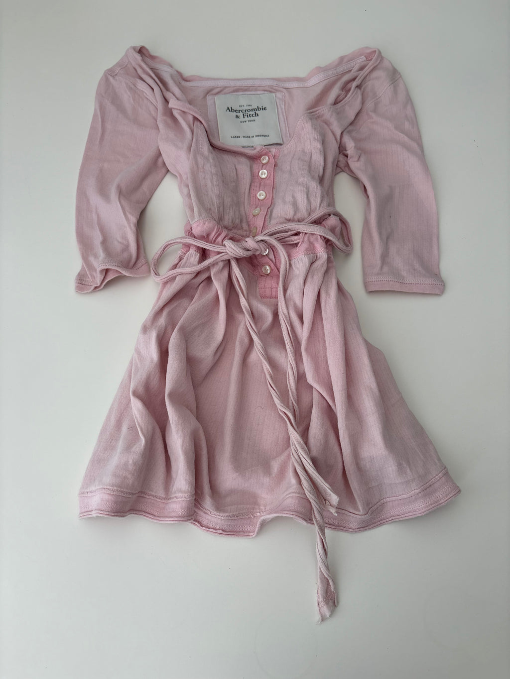 Vintage Abercrombie & Fitch Pink Henley Babydoll Top – Size XS