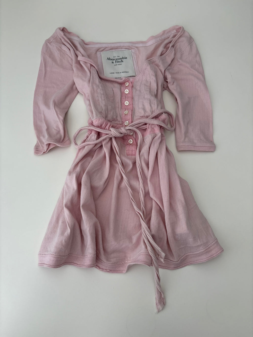Vintage Abercrombie & Fitch Pink Henley Babydoll Top – Size XS
