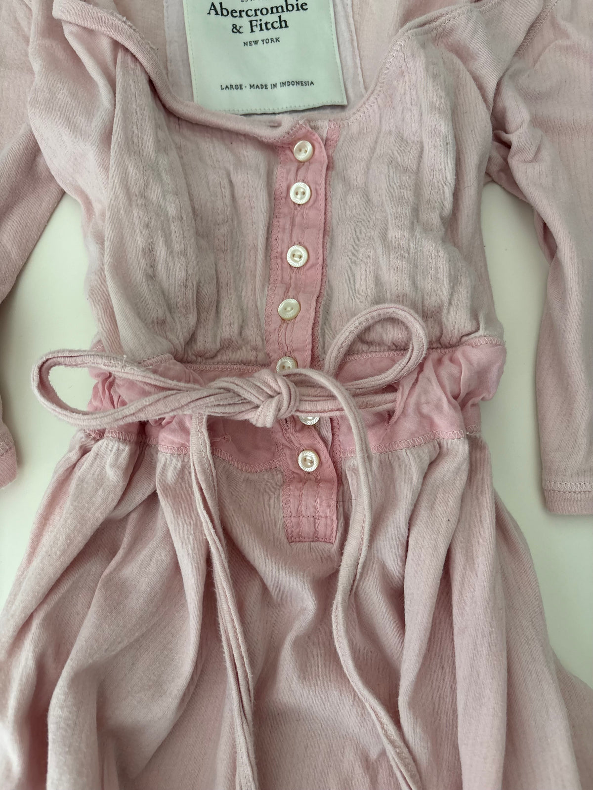 Vintage Abercrombie & Fitch Pink Henley Babydoll Top – Size XS