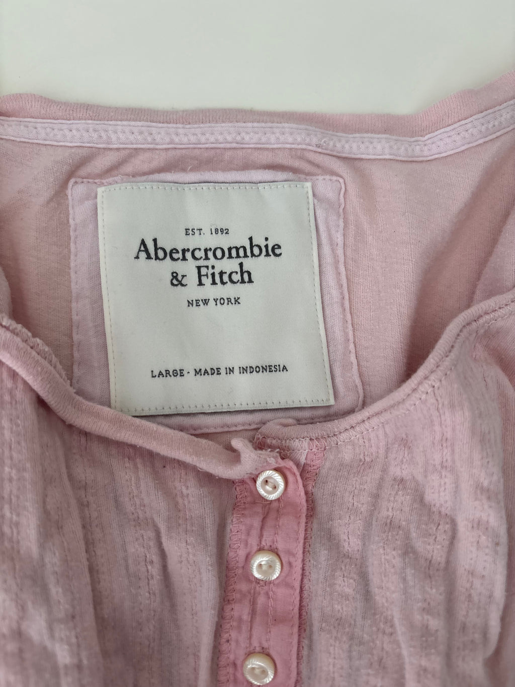 Vintage Abercrombie & Fitch Pink Henley Babydoll Top – Size XS